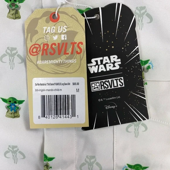 RSVLTS Star Wars Mandalorian Child Diamond Grogu Yoda Kunuflex Shirt Men’s M New